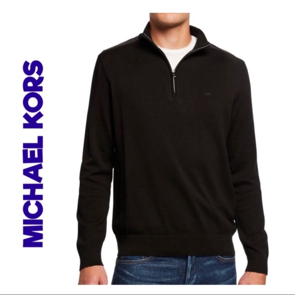 MICHAEL KORS Mens 1/4 Zip Sweater Sm NWT NLA $128
